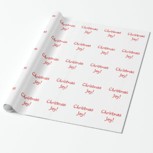 Christmas Joy Holiday Red Font Wrapping Paper