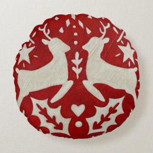 Christmas Joy I Round Pillow