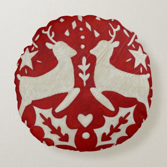 Christmas Joy I Round Pillow (Front)