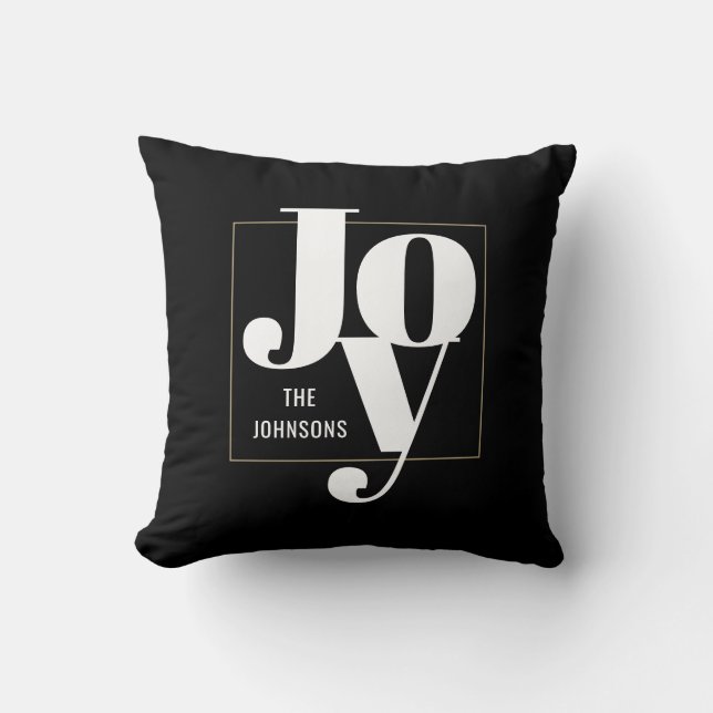 Christmas Joy Modern Minimalist Typography Throw Pillow (Front)