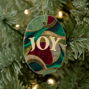 Christmas Joy Personalized Photo Keepsake Ceramic Ornament