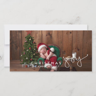 Christmas Joy Photo Card   Hand Lettered