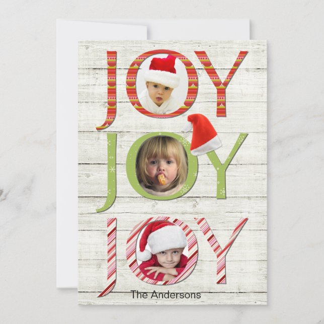 Christmas Joy Photo personnalisée Carte de vacance (Devant)