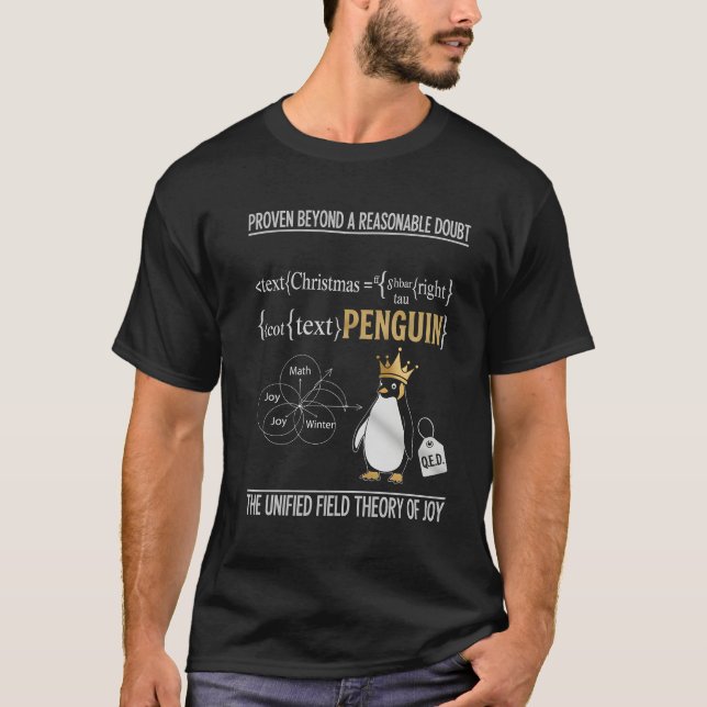 Christmas Joy Proven By Penguin Math T-Shirt (Front)