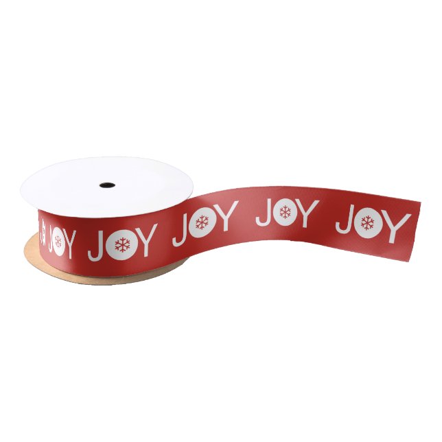 Christmas Joy Red Ribbon Satin Ribbon (Spool)