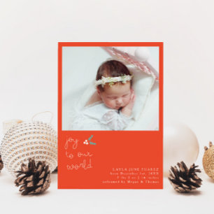 Christmas Joy Retro Faire-part de naissance photo 