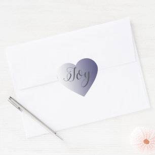 Christmas Joy Shiny Navy Blue Ombre Heart Sticker