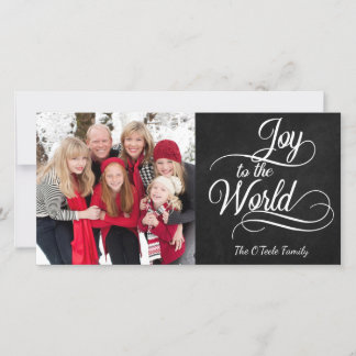 Christmas Joy to the World Family Photo Holiday Card