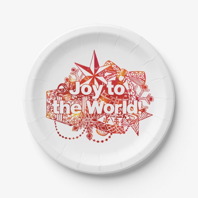 Christmas Joy to the World Paper Plate (Front)