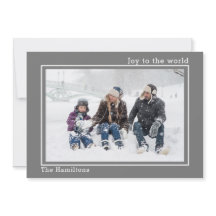 Christmas Joy To The World Photo Personalized Card