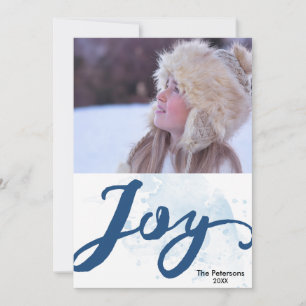 Christmas Joy Watercolor Brushstroke Holiday Photo Card