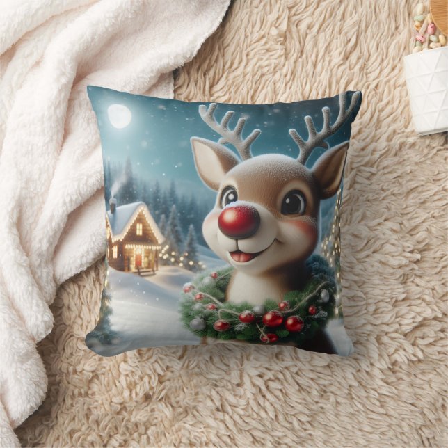 Christmas Joyful Throw Pillow (Blanket)