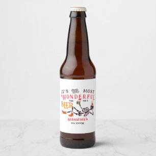 Christmas July Skeleton Summer Ween Beer Birthday Beer Bottle Label