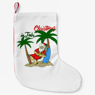 christmas july tropical santa claus small christmas stocking