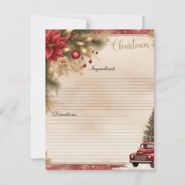 Christmas Junk Journal Recipe Card  (Front)