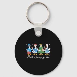 Christmas Just A Jolly Goose Nurse Cute Medical St Keychain