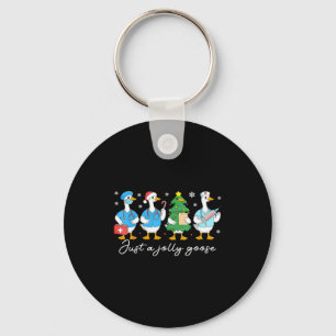 Christmas Just A Jolly Goose Nurse Cute Medical St Keychain