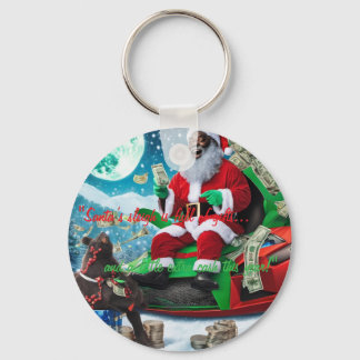 Christmas just got richer!" keychain
