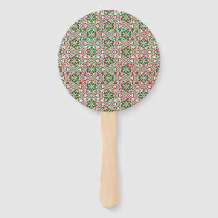 Christmas Kaleidoscope Pattern Hand Fan
