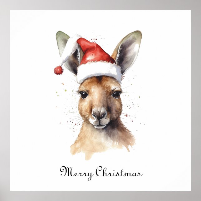 Christmas Kangaroo, customizable Poster (Front)