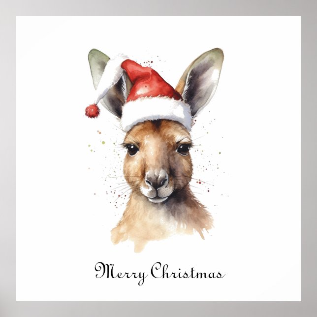 Christmas Kangaroo, customizable Poster (Front)
