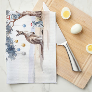 Christmas Kangaroo Koalas Platypus Gumtree Baubles Kitchen Towel