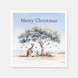 Christmas Kangaroo Koalas Platypus Gumtree Baubles Napkin