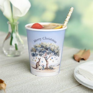 Christmas Kangaroo Koalas Platypus Gumtree Baubles Paper Cups