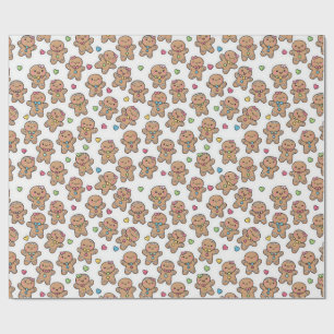 Christmas Kawaii Gingerbread Men Wrapping Paper