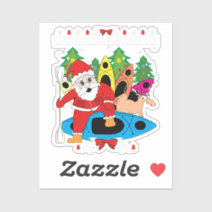 Christmas Kayak Lover Santa Kayaker Xmas Kayaking 