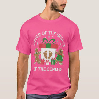 Christmas Keeper Gender Reveal Baby Announcement P T-Shirt