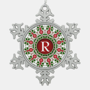 Christmas Keepsake Monogram Pewter Ornament