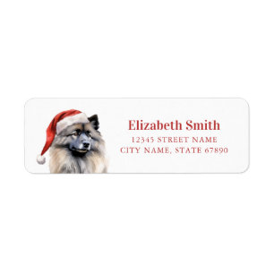 Christmas Keeshond Dog Return Address Labels