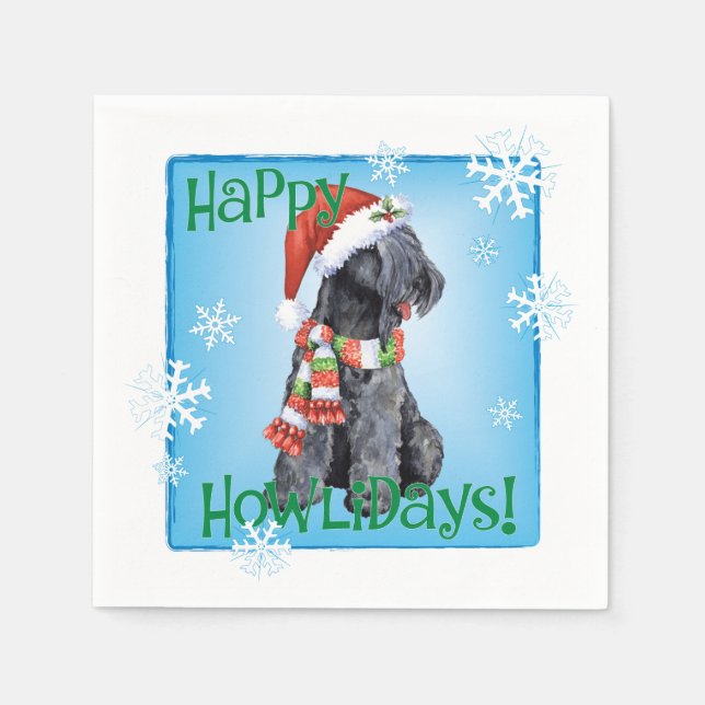 Christmas Kerry Blue Terrier Napkin (Front)