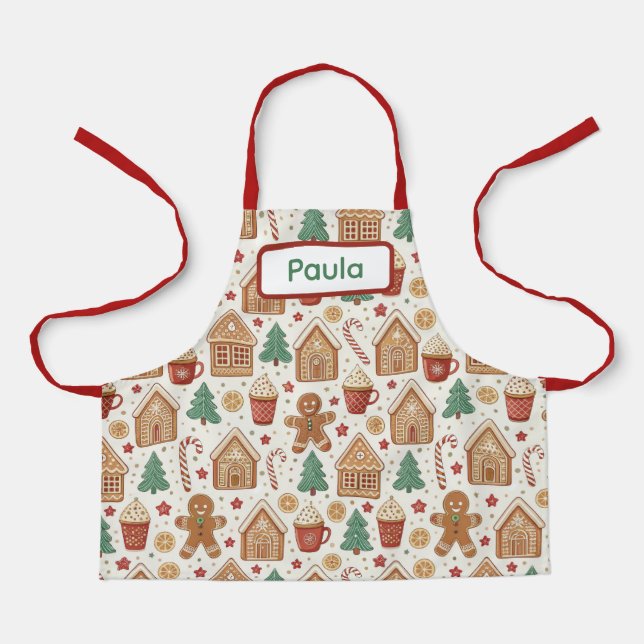 Christmas Kids Apron, Baking & Cooking Christmas Apron (Front)
