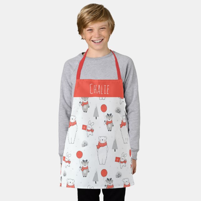 Christmas Kids Baking & Cooking Gift Apron (Worn)