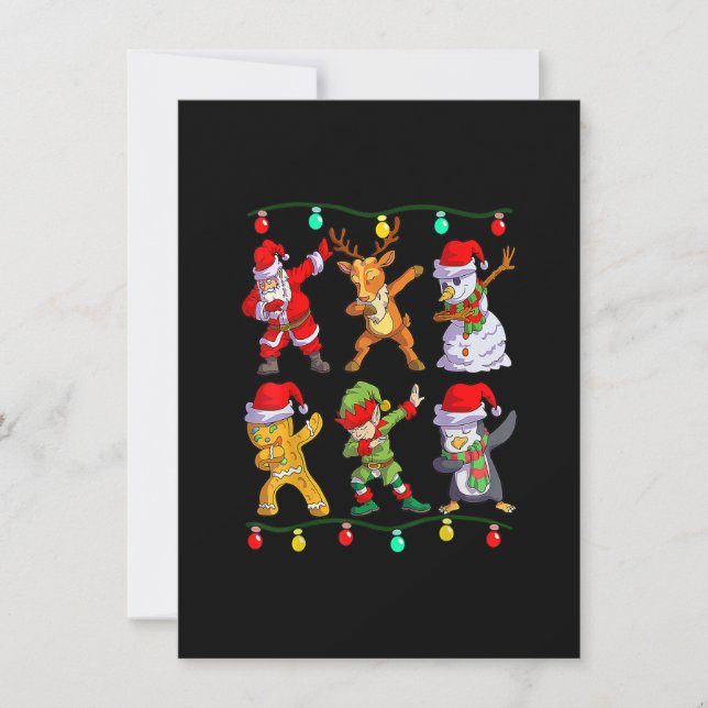 Christmas Kids Boys Men Dabbing Santa Elf Deer Fri Invitation (Front)