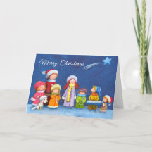 Christmas Kids Choir, 5" x 7" Folded Holiday Card