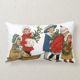 Christmas kids lumbar pillow