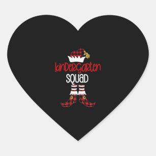 Christmas Kindergarten Squad Elf Teacher Student B Heart Sticker
