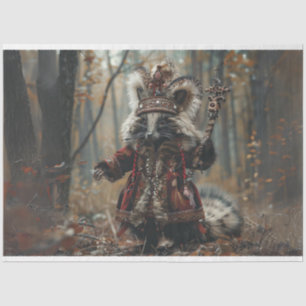 Christmas King Raccoon Decoupage Tissue Paper