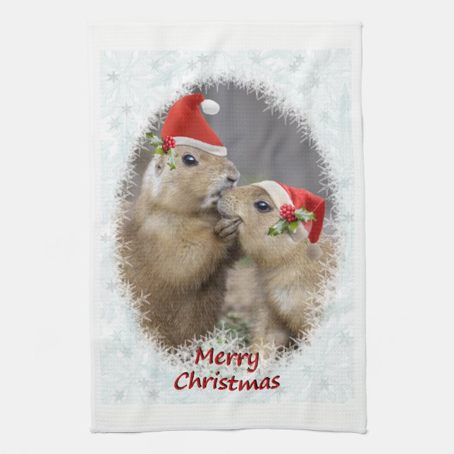 Christmas Kiss Kitchen Towel (Vertical)