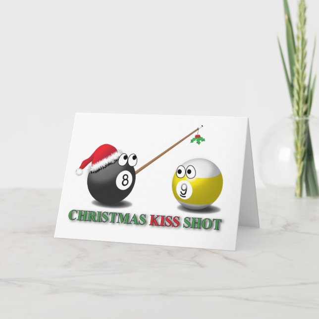 Christmas Kiss Shot greeting card (Front)