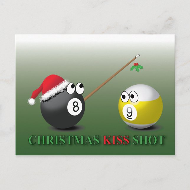 Christmas Kiss Shot postcard (Front)
