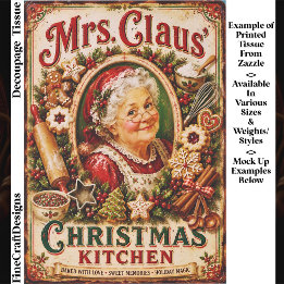 Christmas Kitchen Retro Holiday Sign FQ5 Decoupage Tissue Paper