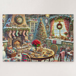 Christmas Kitchen Wonderland Cozy Stocking & Tree Jigsaw Puzzle