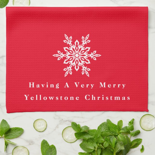Christmas KitchenTowel Yellowstone Christmas Kitchen Towel (Folded)