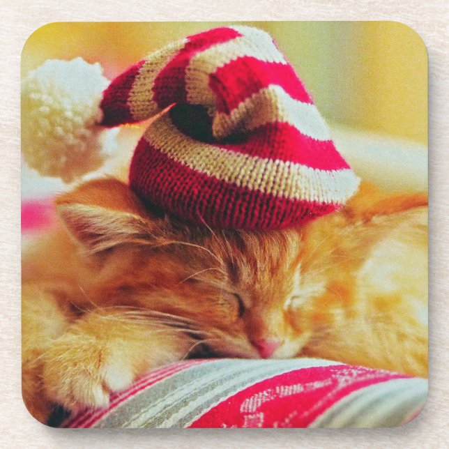 Christmas Kitten Coaster (Front)