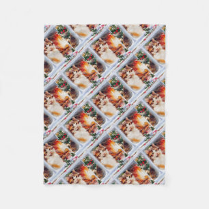 Christmas Kitten Fleece Blanket