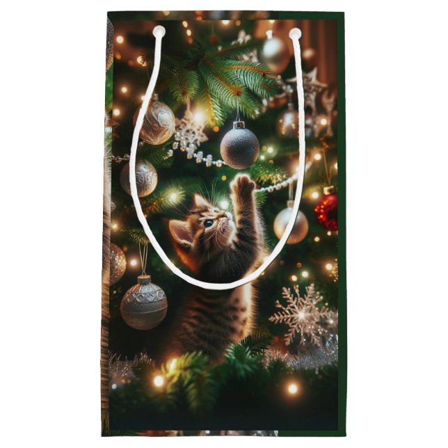Christmas Kitten Gift Bag (Front)